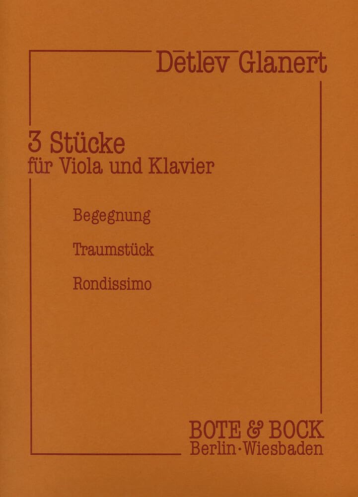 Drei Stücke: op. 1. Viola und Klavier. Sheet Music
