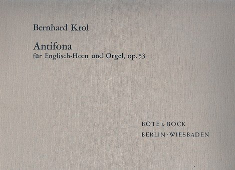 Antifona: op. 53. Englischhorn und Orgel. Sheet Music