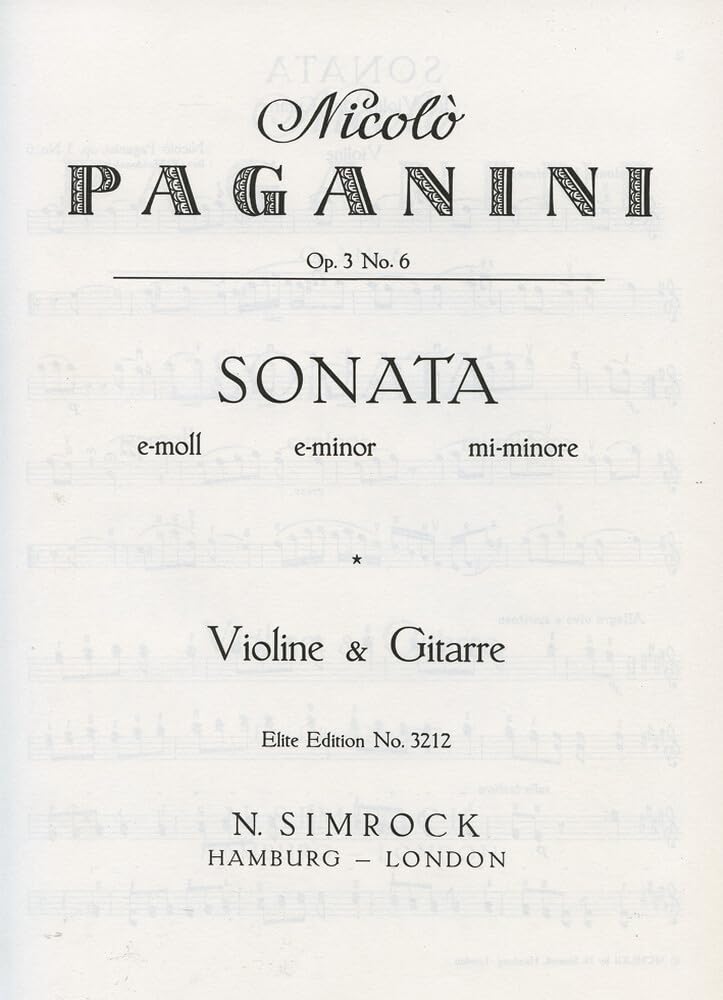 Sonate e-Moll: op. 3/6. Violine und Gitarre. Sheet Music
