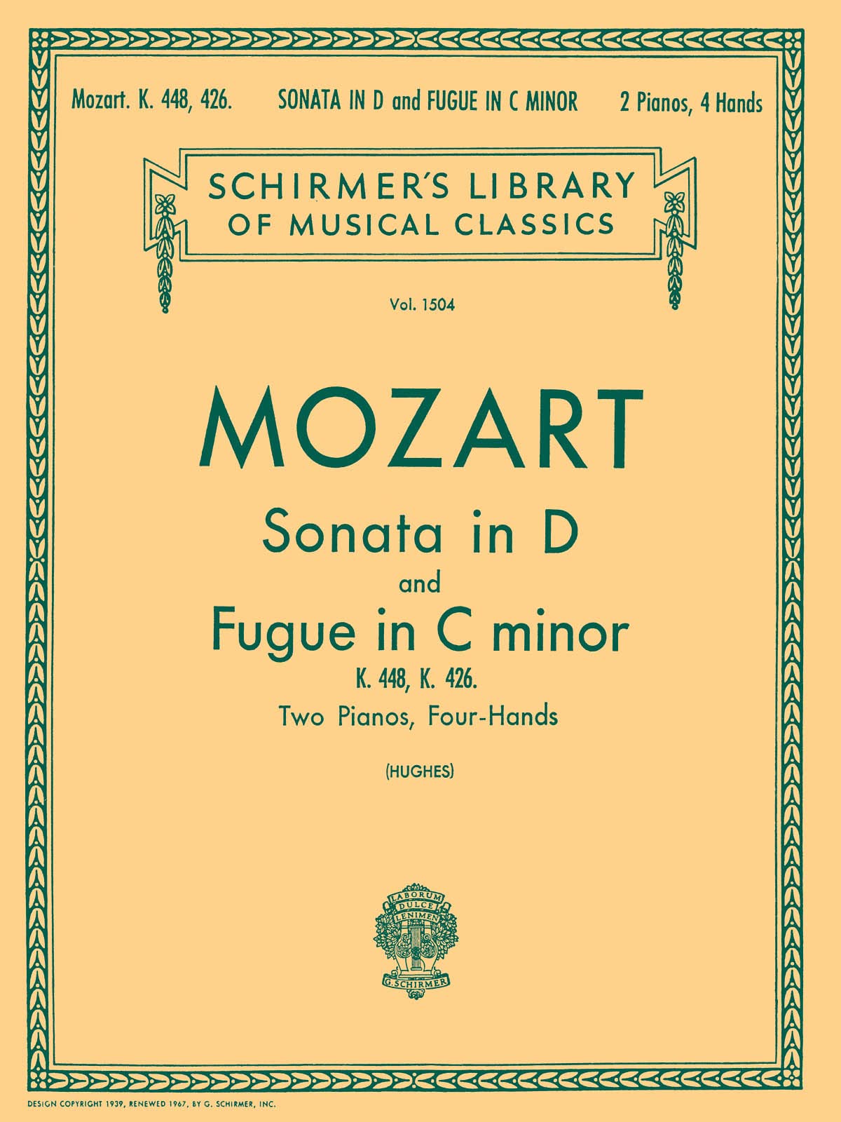 W.A. Mozart Sonata In D (K.448)/Fugue In C Minor (K.426)- 2 Pianos Sheet Music