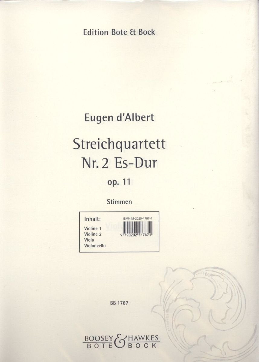 Streichquartett Es-Dur: op. 11. Streichquartett. Stimmensatz. Sheet Music
