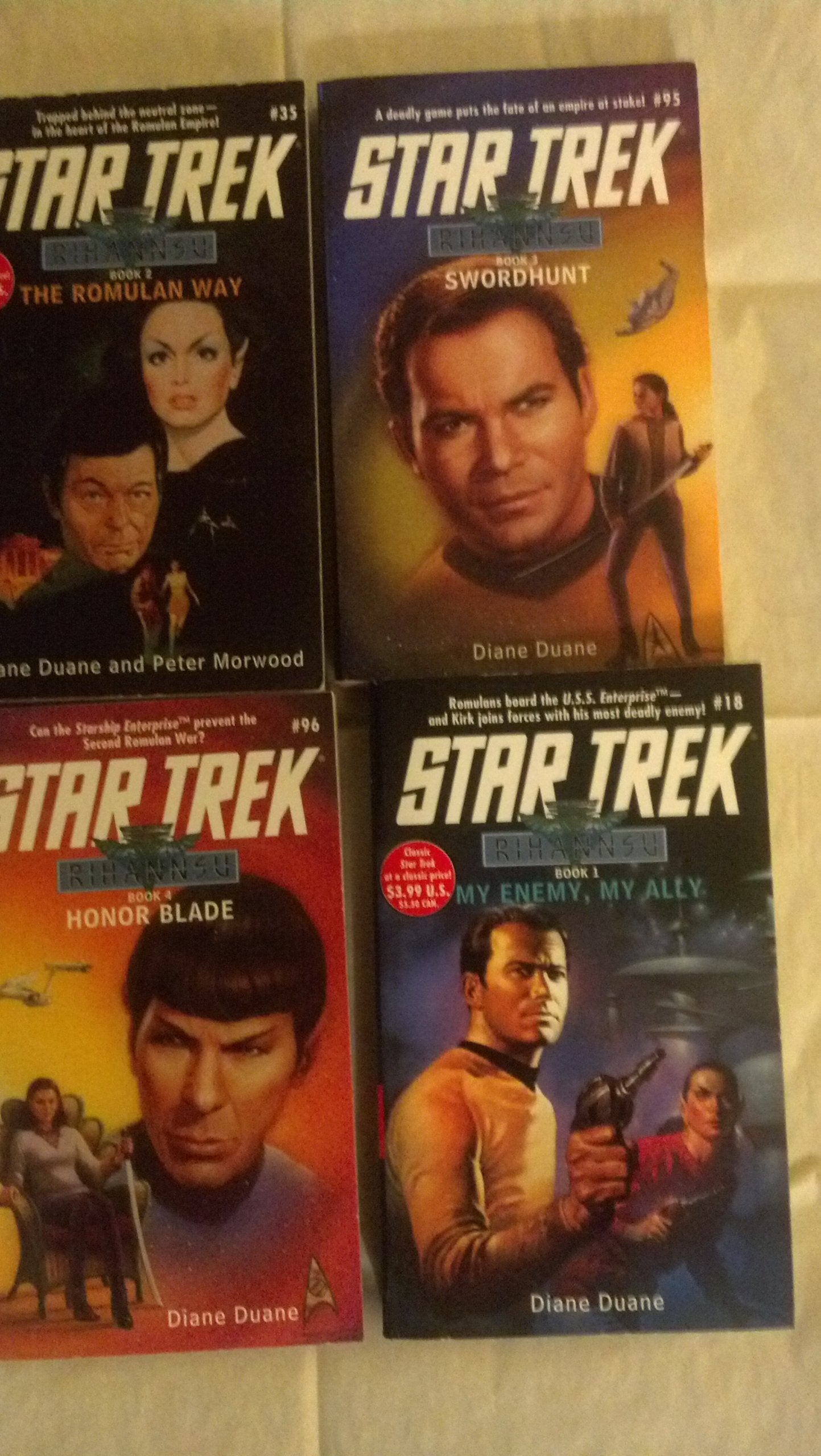 Star Trek Rihannsu Books 1-4, My Enemy, My Ally, the Romulan Way, Swordhunt, Honor Blade (Star Trek Rihannsu series) Books