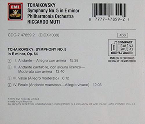 Product Image: Muti conducts Tchaikovsky: Symphony No. 5 in E Minor