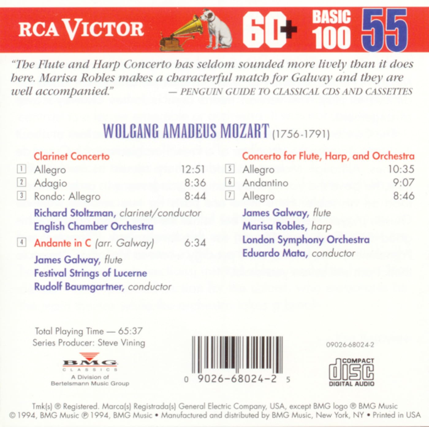 Concerto Clarinet/Andante/Concerto Flute & Harp Classical