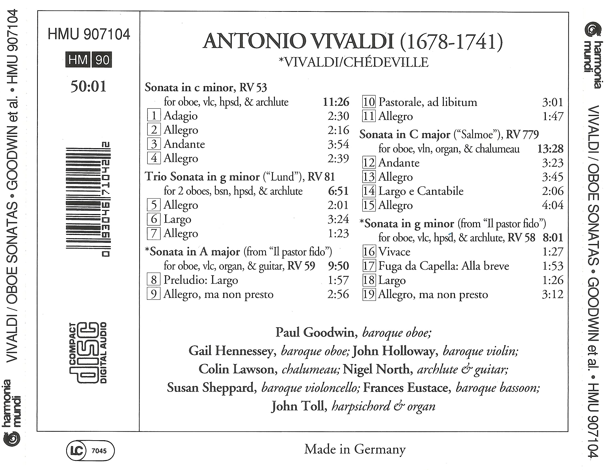 Sonata Per Oboe Rv 53, 81, 59, 779, Classical