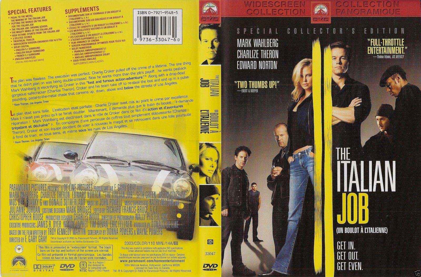 The Italian Job - Mark Wahlberg as Charlie Croker; Charlize Theron as Stella Bridger; Mos Def as DVD Movies