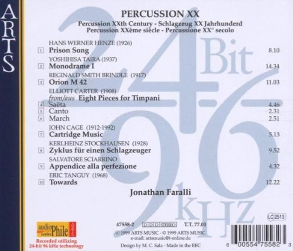 Audiophile Recording 24 Bit - 96 kHz Aufnahmetechnik - Percussion XX Classical
