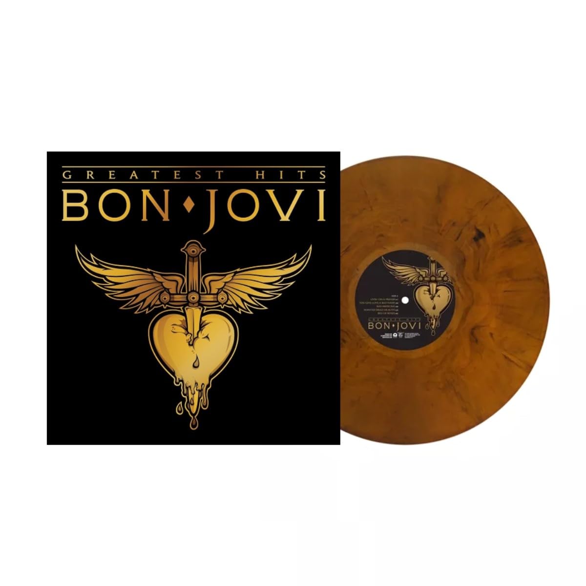 Bon Jovi Greatest Hits Limited Edition Tiger Eye Color Vinyl LP Music