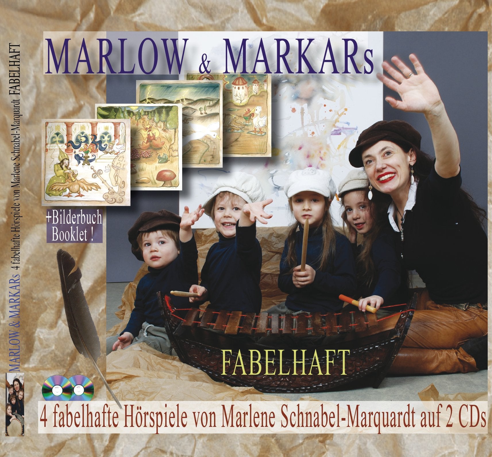 FABELHAFT Kinder Krimi, Indianer, Fabelwesen und Münchhausen Junior ! 4 Hörspiele mit Bilderbuch Booklet und viel toller Musik von MARLOW MARKAR auf 2 CDs! Music