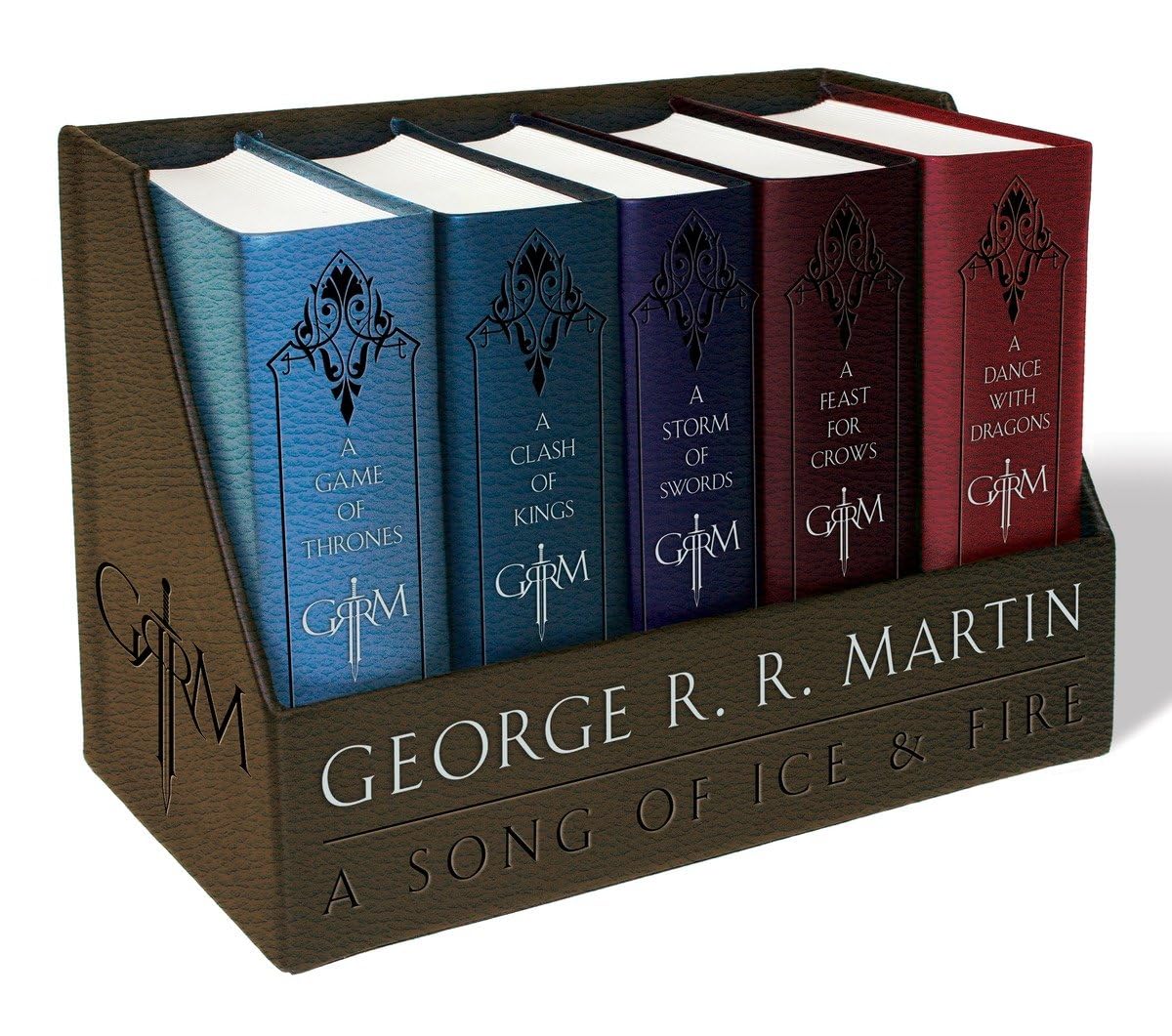 George R. R. Martin's A Game of Thrones Leather-Cloth Boxed Set (Song of Ice and Fire Series): A Game of Thrones, A Clash of Kings, A Storm of Swords, ... A Dance with Dragons (A Song of Ice and Fire) Action & Adventure