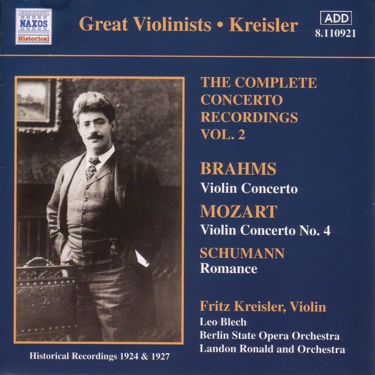 Great Violinists - Fritz Kreisler (Konzertaufnahmen Vol. 2) (Aufnahmen 1924 und 1927) Classical