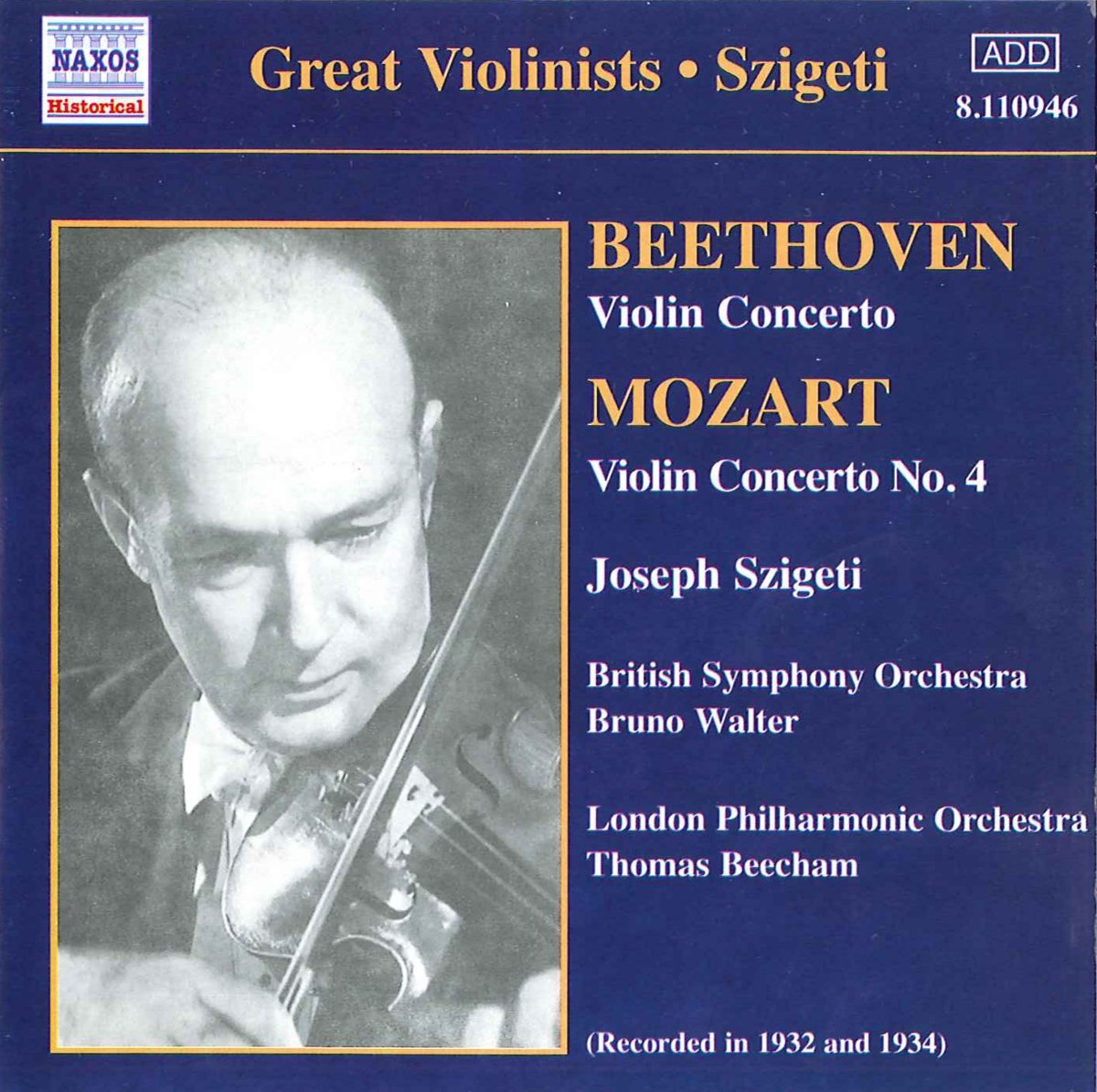 Mozart 4 K218-Beethoven : Concerto pour Violon OP.61 cd