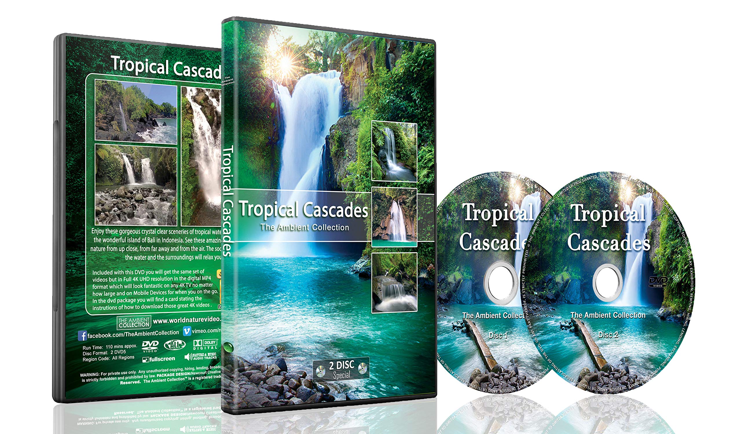 2 DVD Set Wasserfälle - 2 Stunden tropische Wasserfälle aus der ganzen Welt mit echten Wasserfall und Wassergeräuschen – Perfekt zum Entspannen und beruhigend für die Schlafenszeit Movies