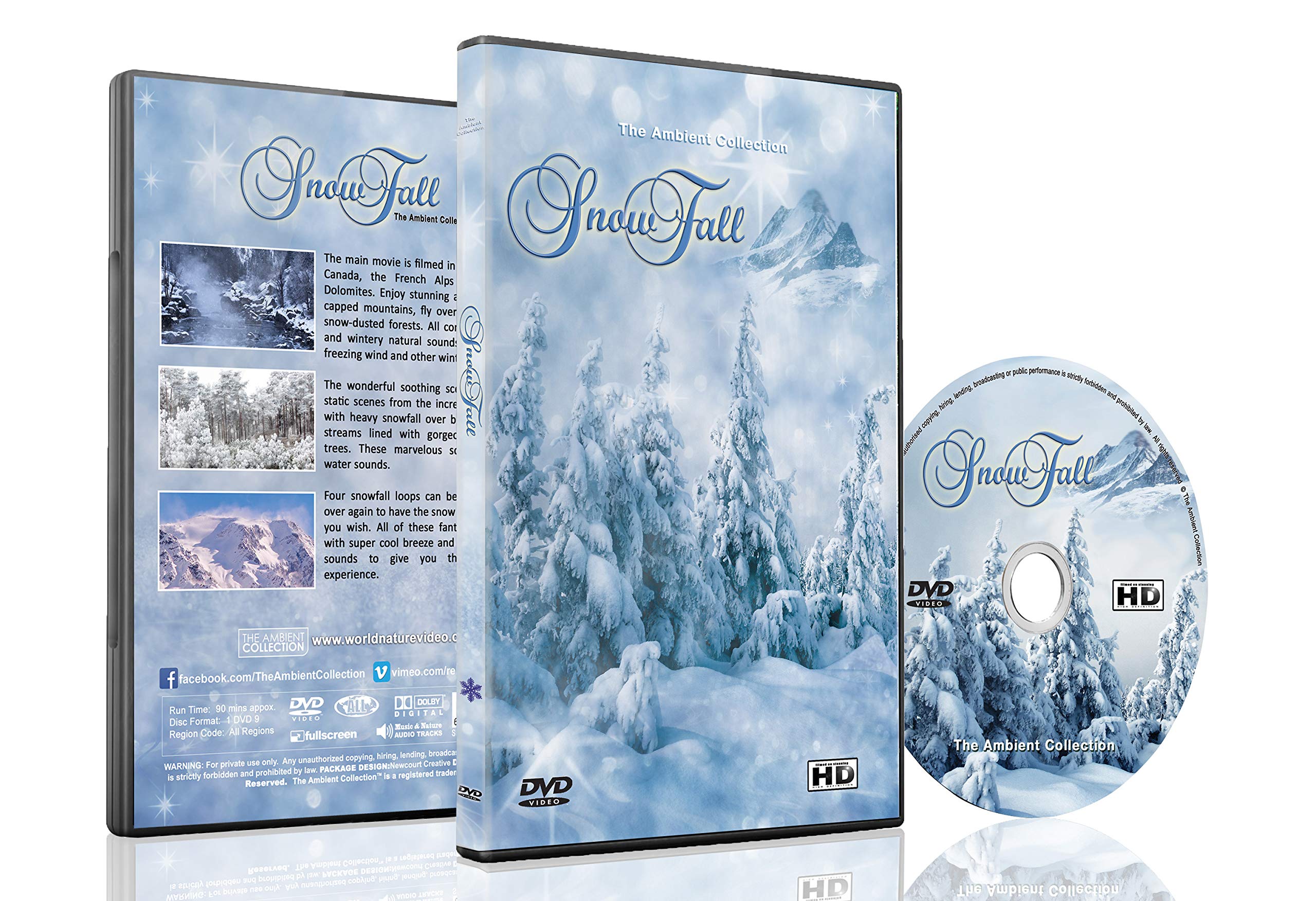Weihnachten und Winter DVD – Schneefall – Winderlandschaften von Bergen und Wälder mit fallendem Schnee und entspannenden natürlichen Geräuschen – Perfekt für lange Winterabende Movies
