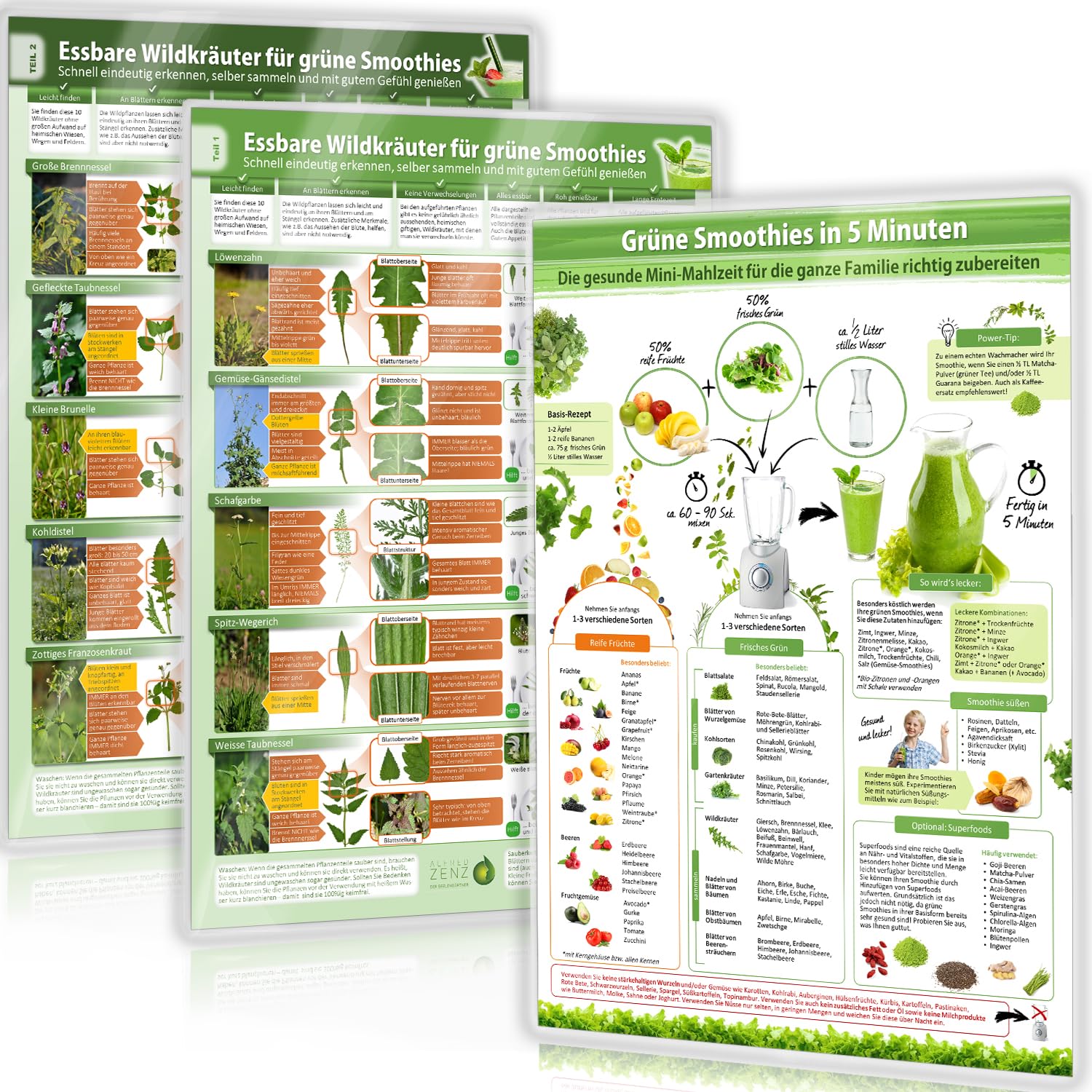 Grüne Smoothies in 5 Minuten & Essbare Wildkräuter für Grüne Smoothies Teil 1&2 (2024) – Frische Aromen aus der Natur - Erkunde, sammle & ... selber sammeln und mit gutem Gefühl genießen) Garden & Plants