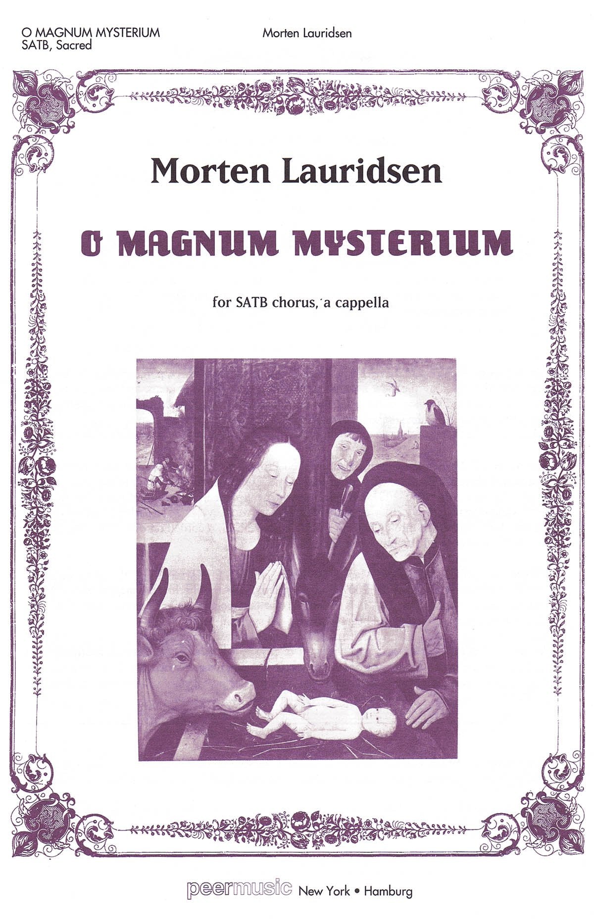 Morten Lauridsen-O Magnum Mysterium-CHORAL SCORE cd