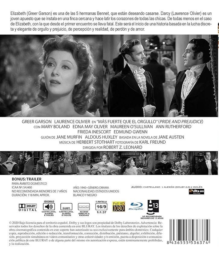 Stolz und Vorurteil (1940) Blu Ray mit deutschem Ton Films