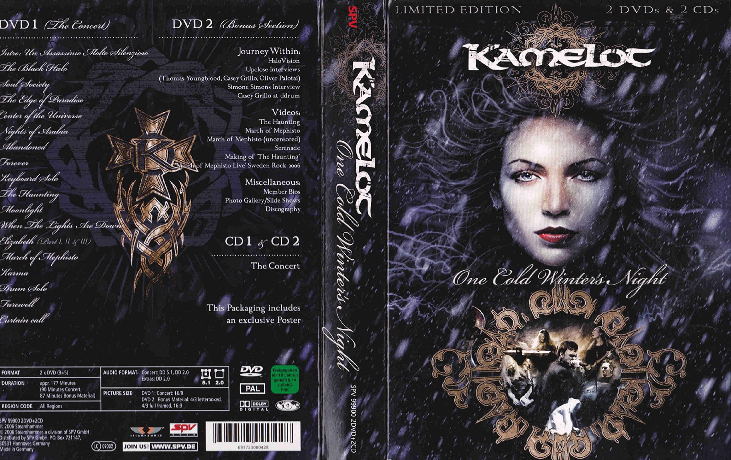 Kamelot -One Cold Winter's Night (2 DVDs + 2 CD) Movies