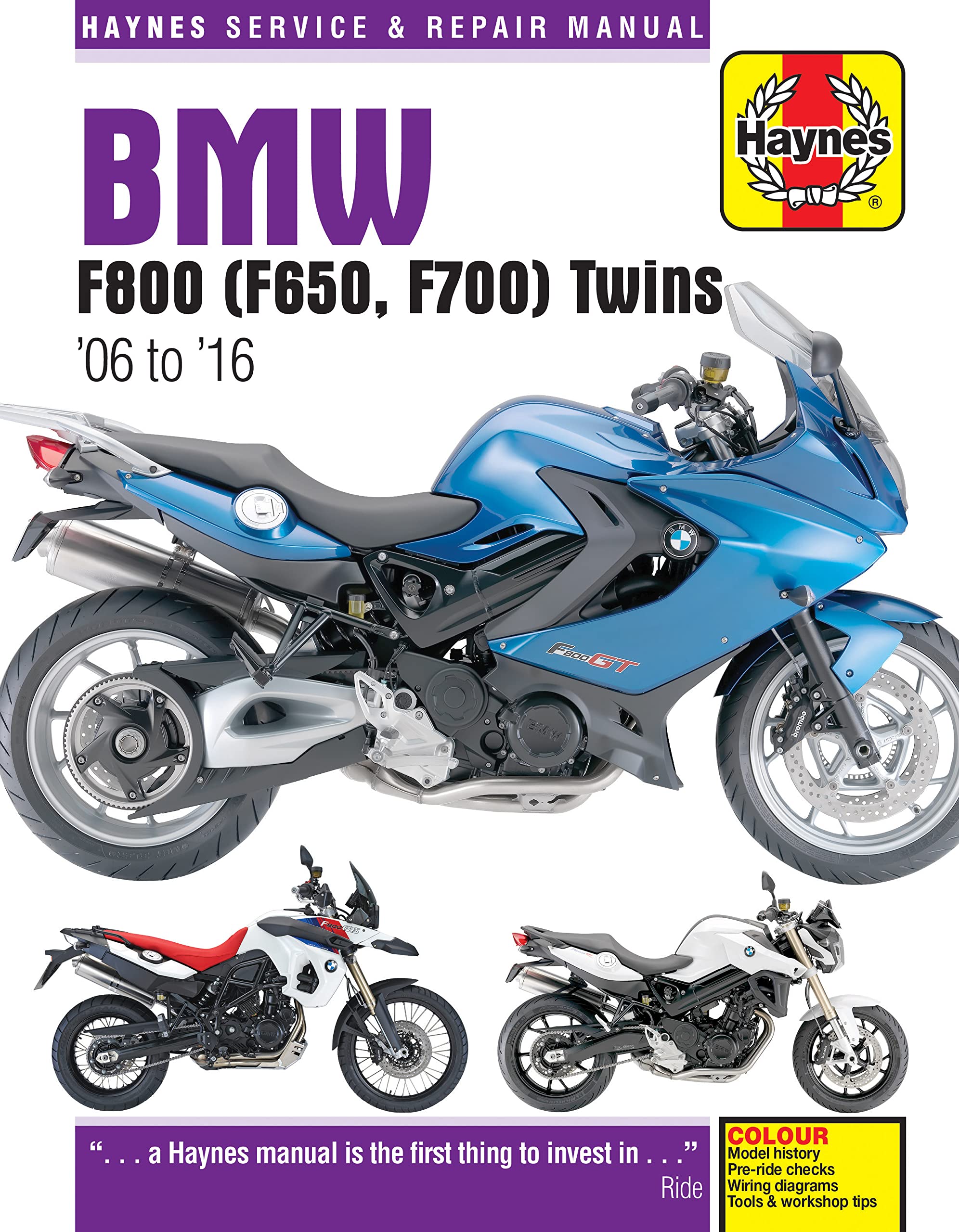 Haynes BMW F800 (F650, F700) Twins '06 to '16 Service and Repair Manual book