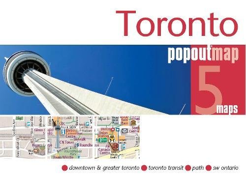 Toronto PopOut Map, 5 maps: Downtown & Greater Toronto, Toronto Transit, Path, SW Ontario (PopOut Maps) Leisure, Home & Garden