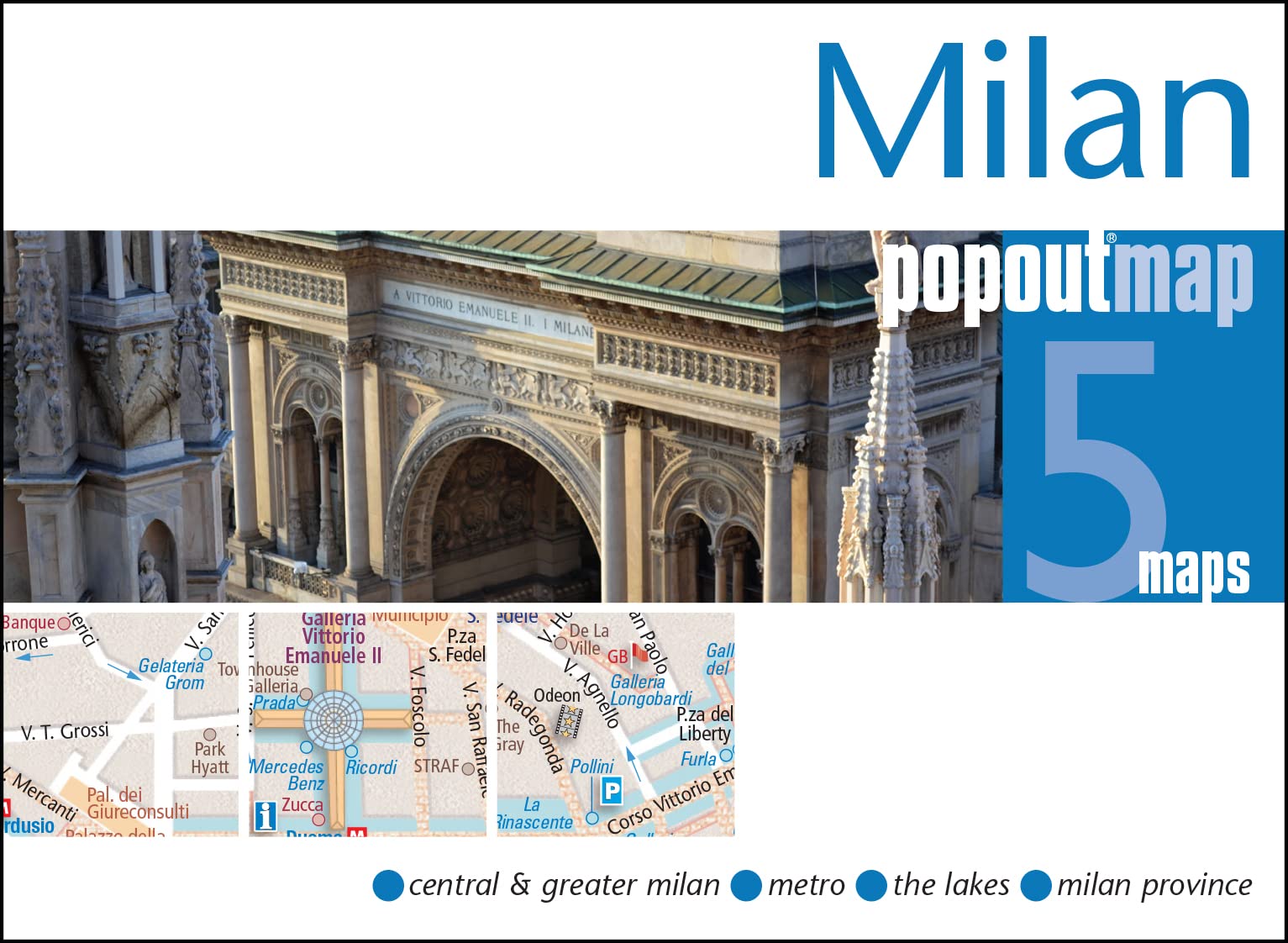 Milan PopOut Map, 5 maps: Central & greater Milan, Metro, the Lakes, Milan province (Popout Maps) Leisure, Home & Garden