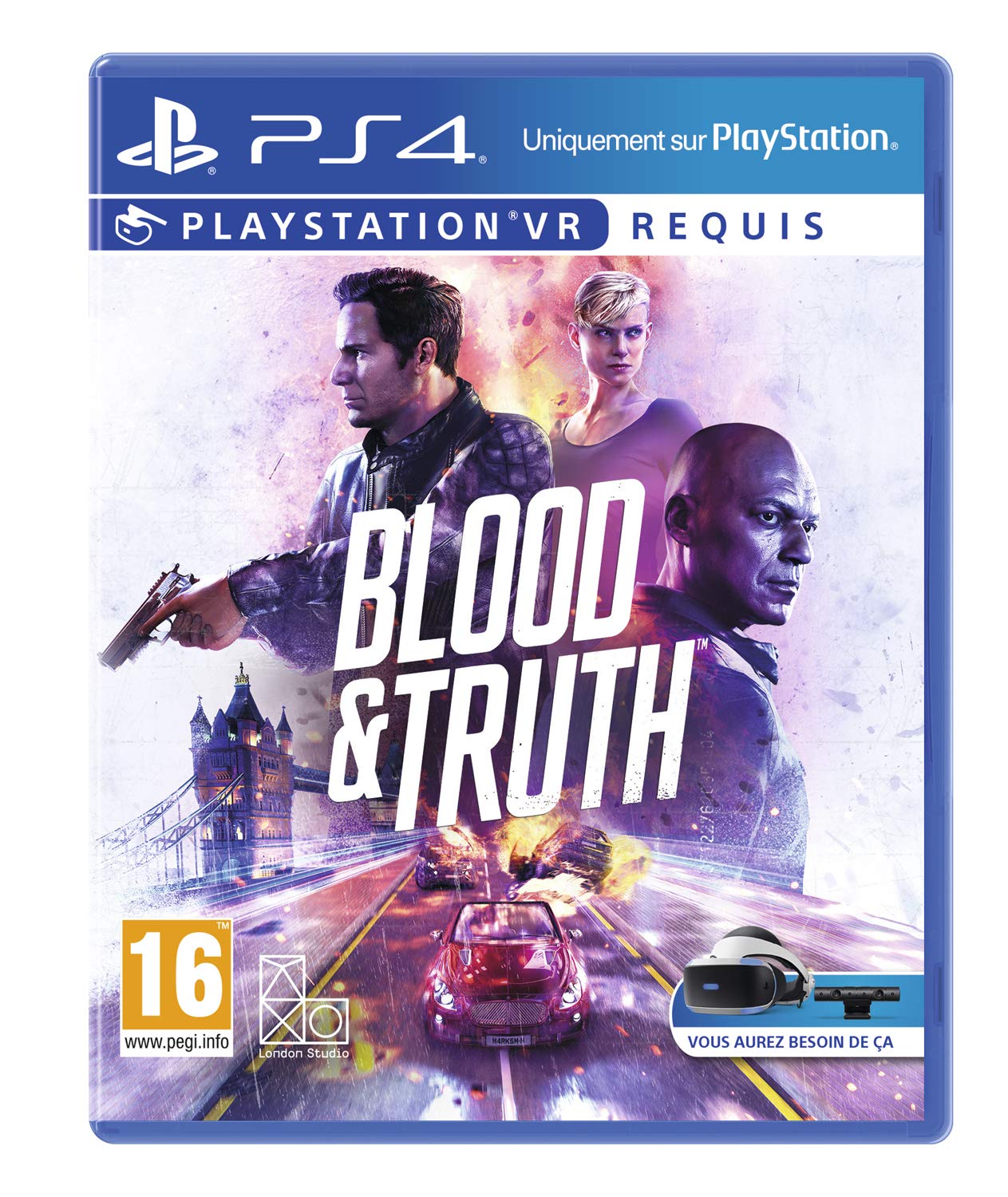 Sony, Blood and Truth PS4 VR, 1 Joueur, Version Physique avec CD, En Français, PEGI 16+, Jeu pour PlayStation 4 VR PlayStation 4