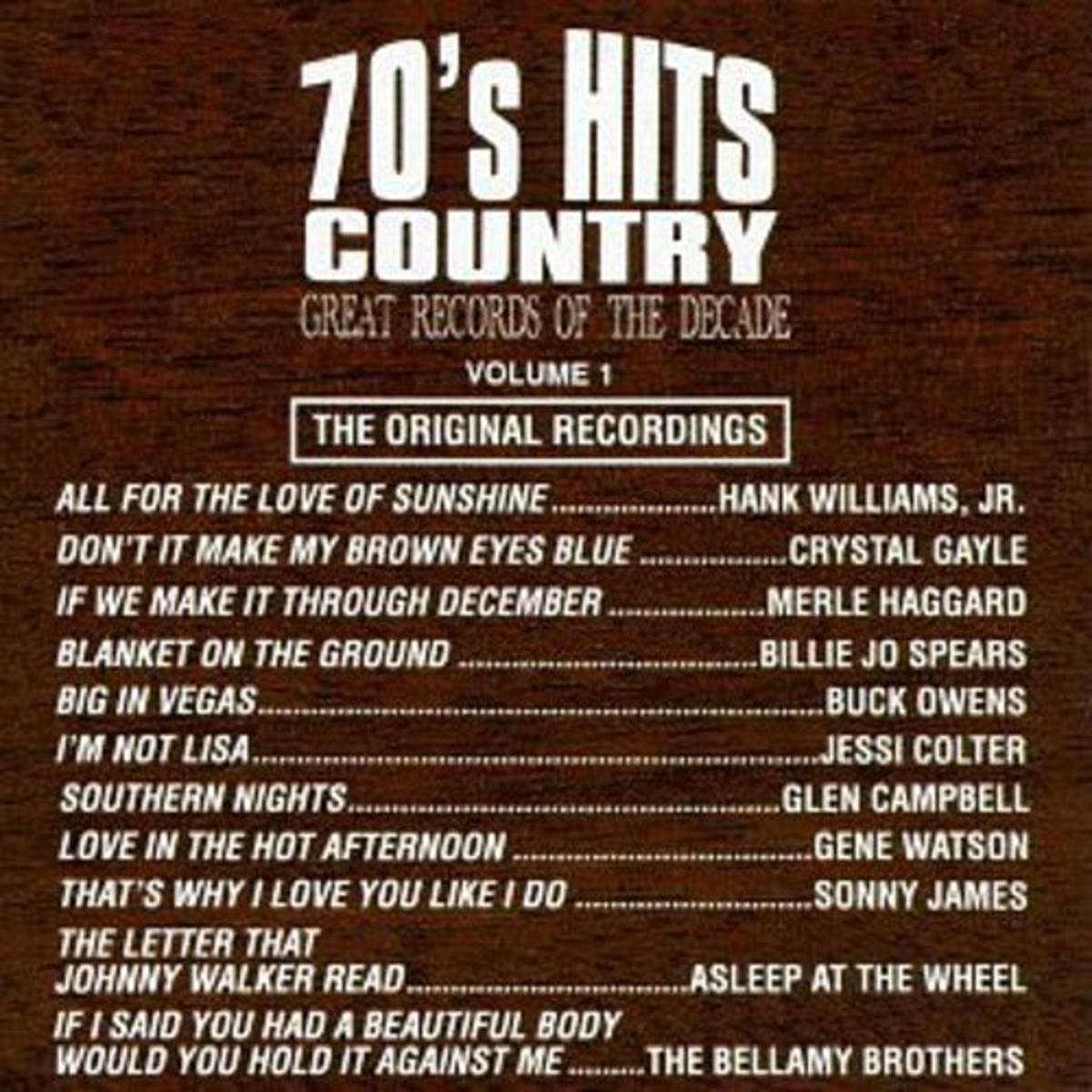 70's Hits Country No. 1 Pop