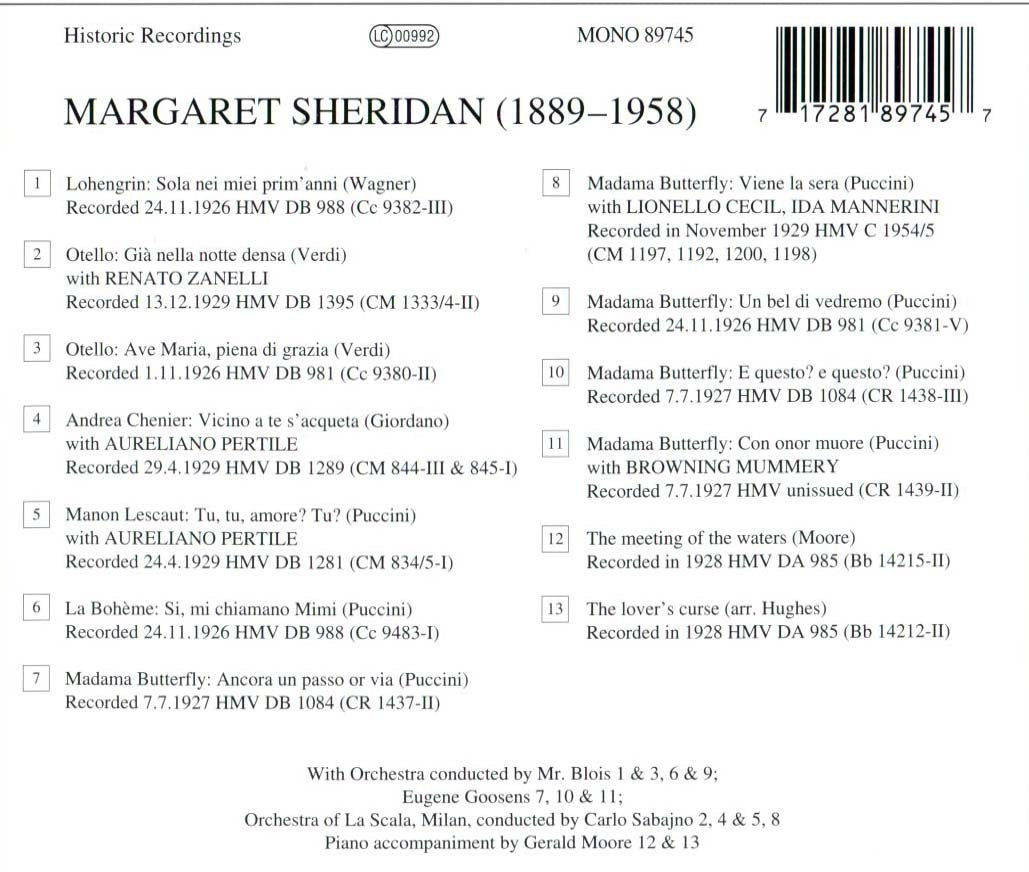 Lebendige Vergangenheit: Margaret Sheridan Classical