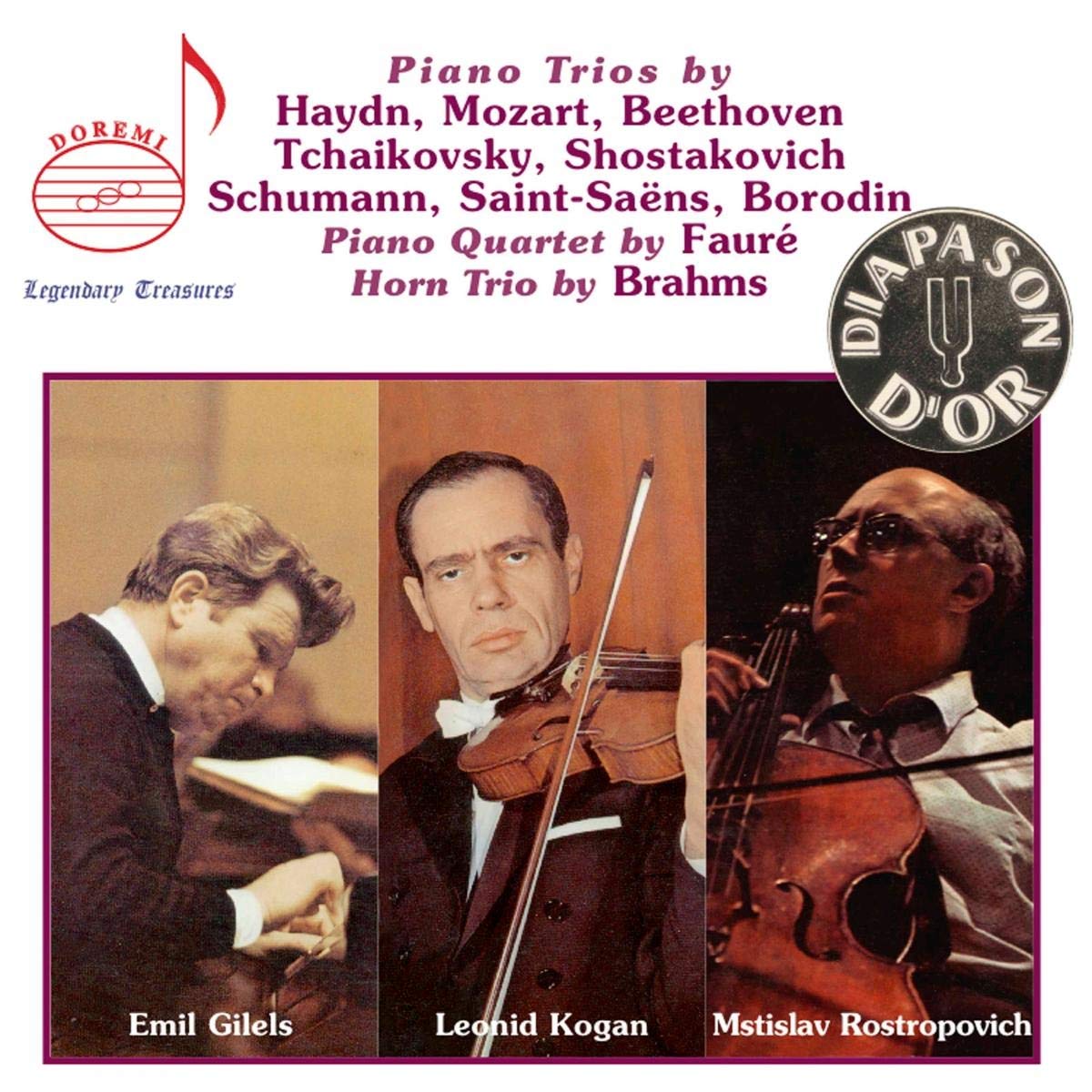 Piano trios, piano quartet, horn trio by Gilels, Kogan, Rostropovich Classical