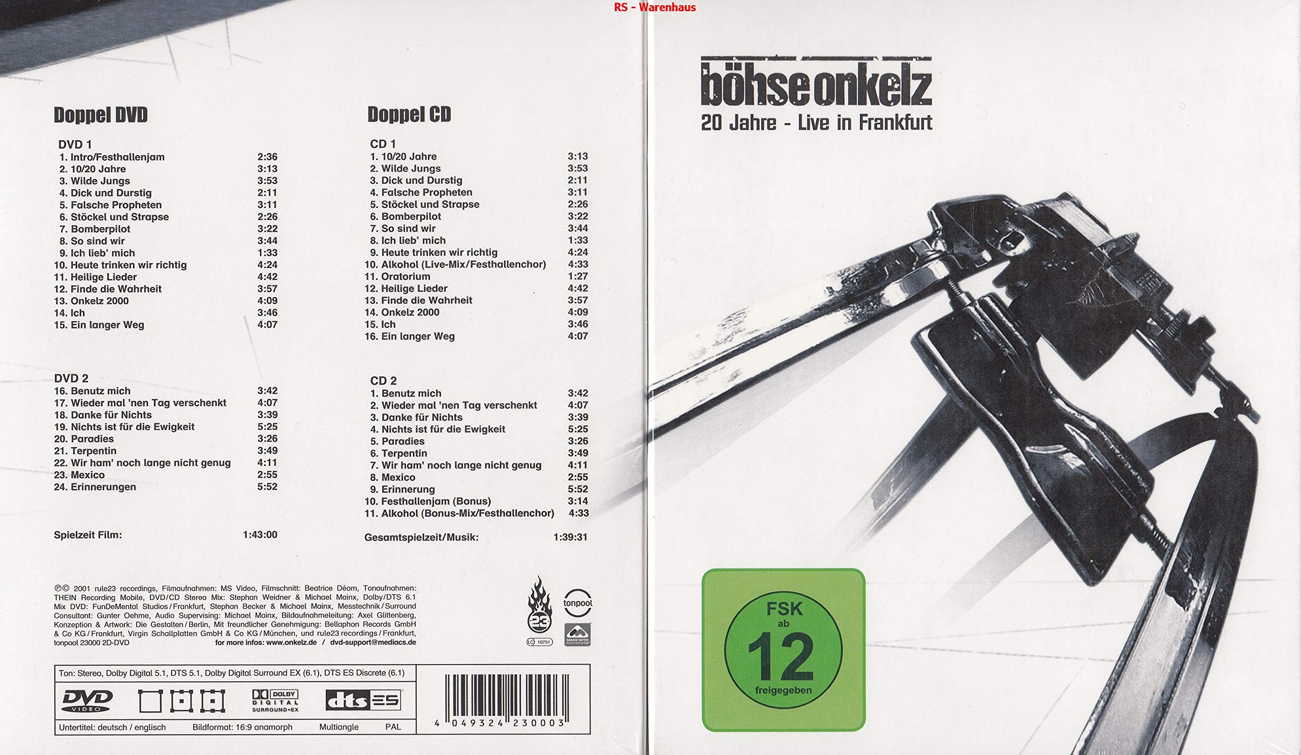 Böhse Onkelz - 20 Jahre - Live in Frankfurt (2 DVDs) Films