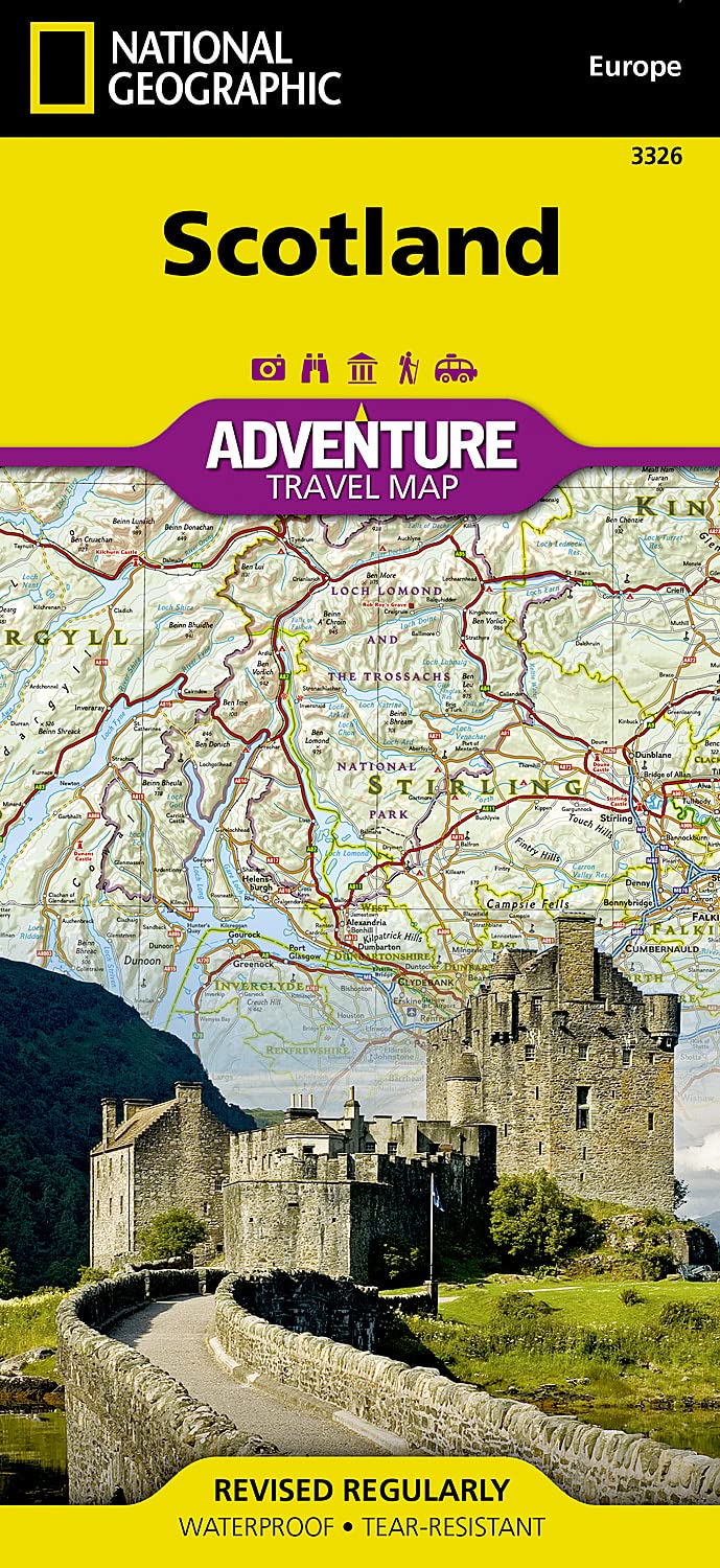 National Geographic Adventure Travel Map Scotland: Waterproof. Tear-resistent (National Geographic Adventure Map, Band 3326) Stationery