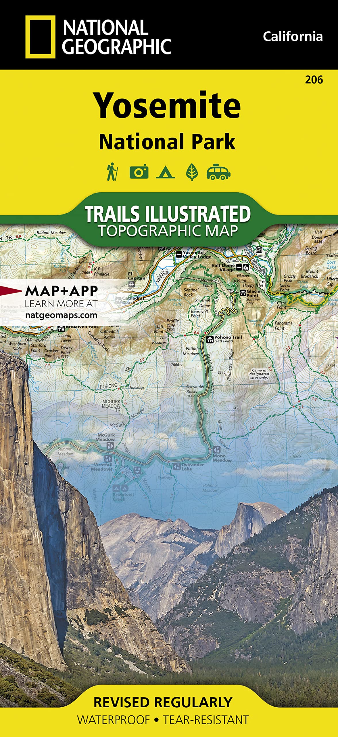 Yosemite National Park: National Geographic Trails Illustrated Californien: Outdoor Recreation Map. Hiking Trails, Trail Mileages, High Sierra Camps, ... Geographic Trails Illustrated Map, Band 206) Stationery