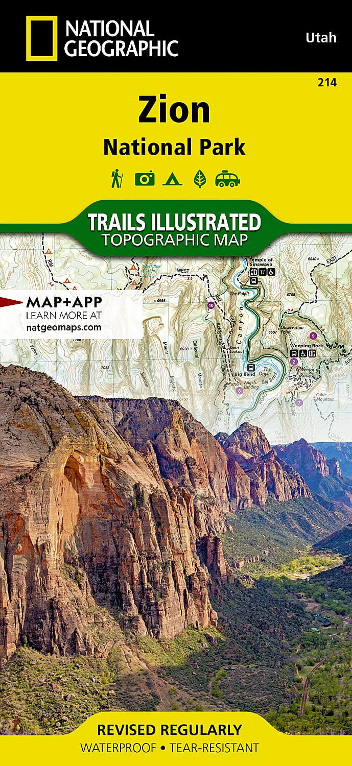 Zion National Park: National Geographic Trails Illustrated Utah: Topographic Map. Waterproof. Tear-resistent (National Geographic Trails Illustrated Map, Band 214) Leisure, Home & Garden