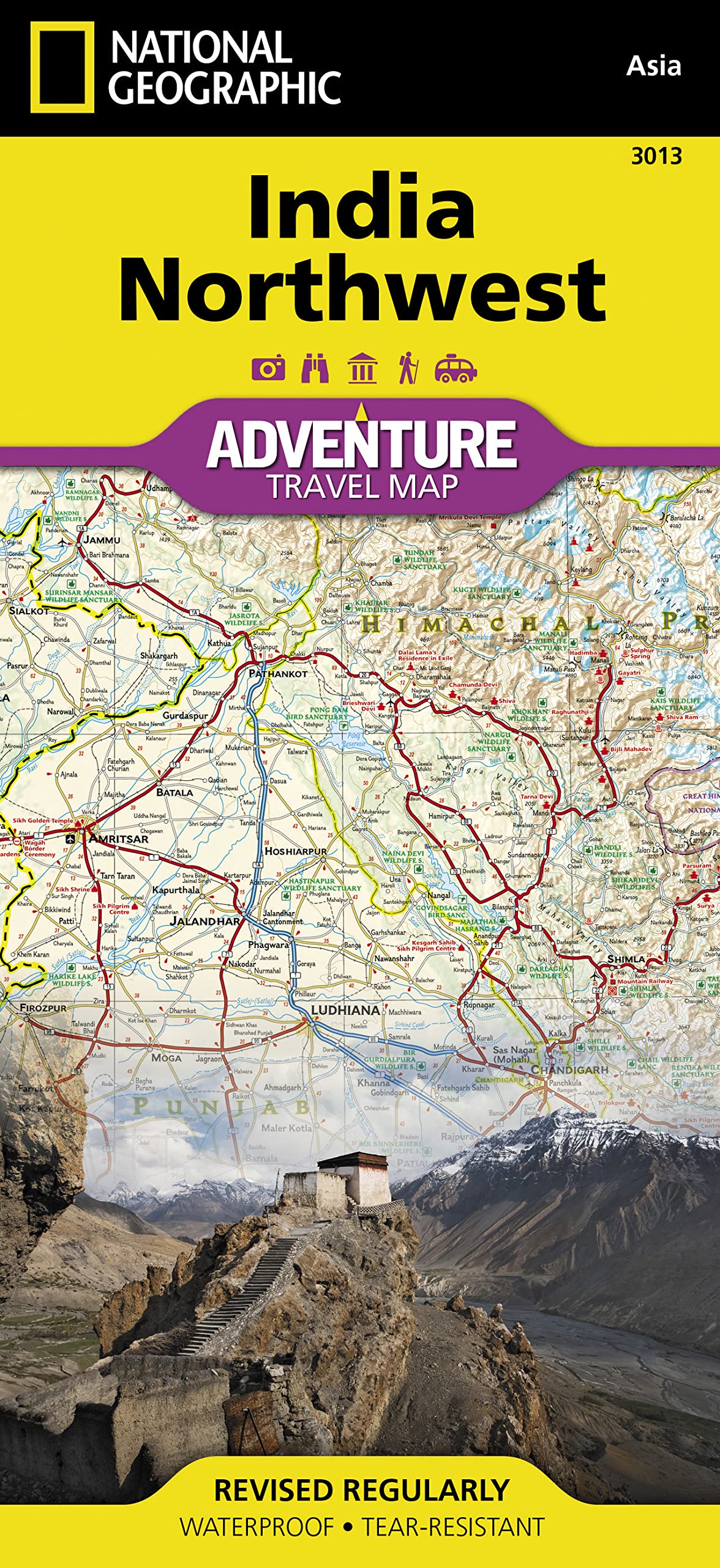 National Geographic Adventure Map India Northwest: Protected Areas, Points of Interest, Detailed Road Network and Town Location Index Leisure, Home & Garden