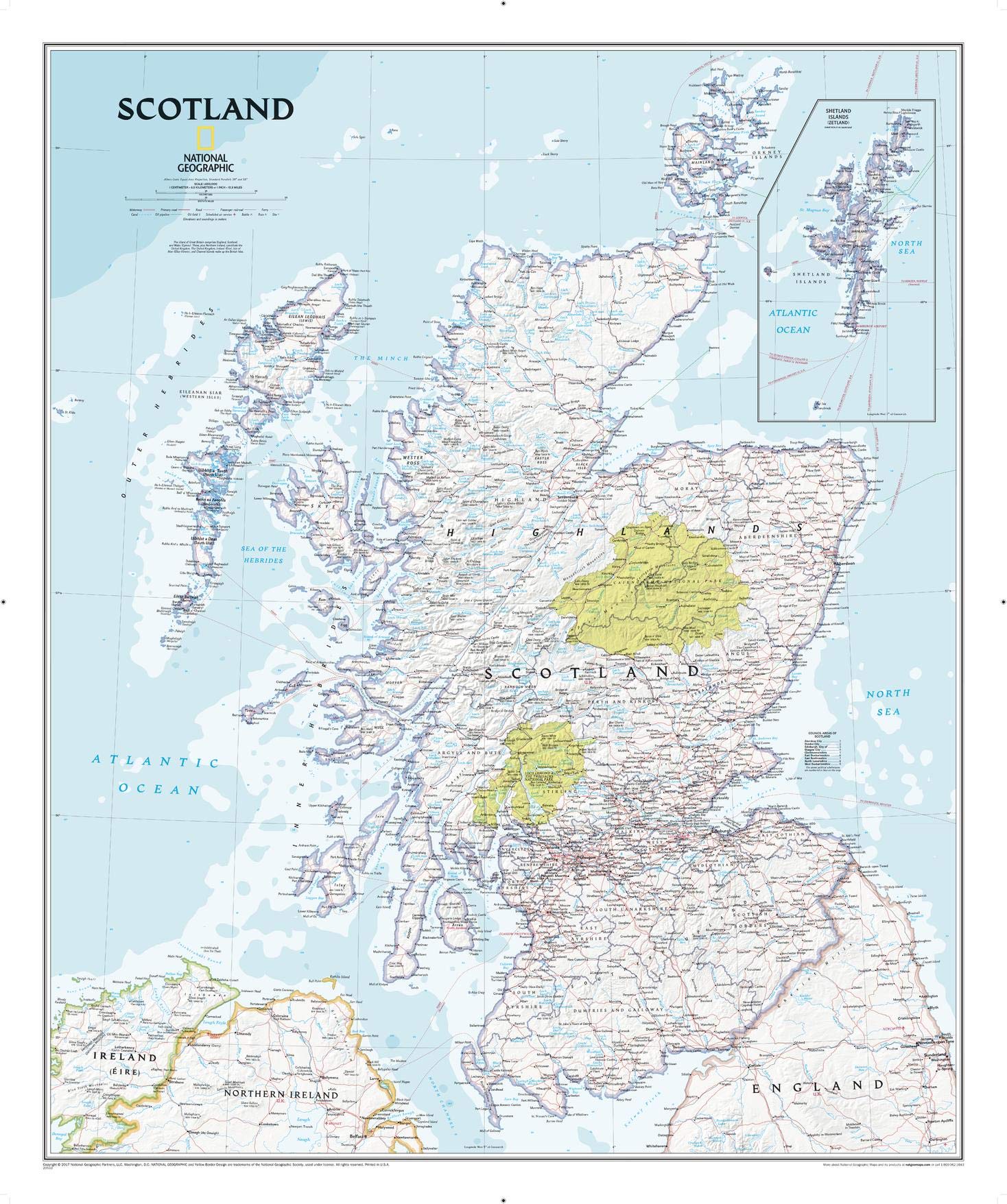 National Geographic Map Scotland Classic, Planokarte: Political Map (National Geographic Reference Map) Stationery