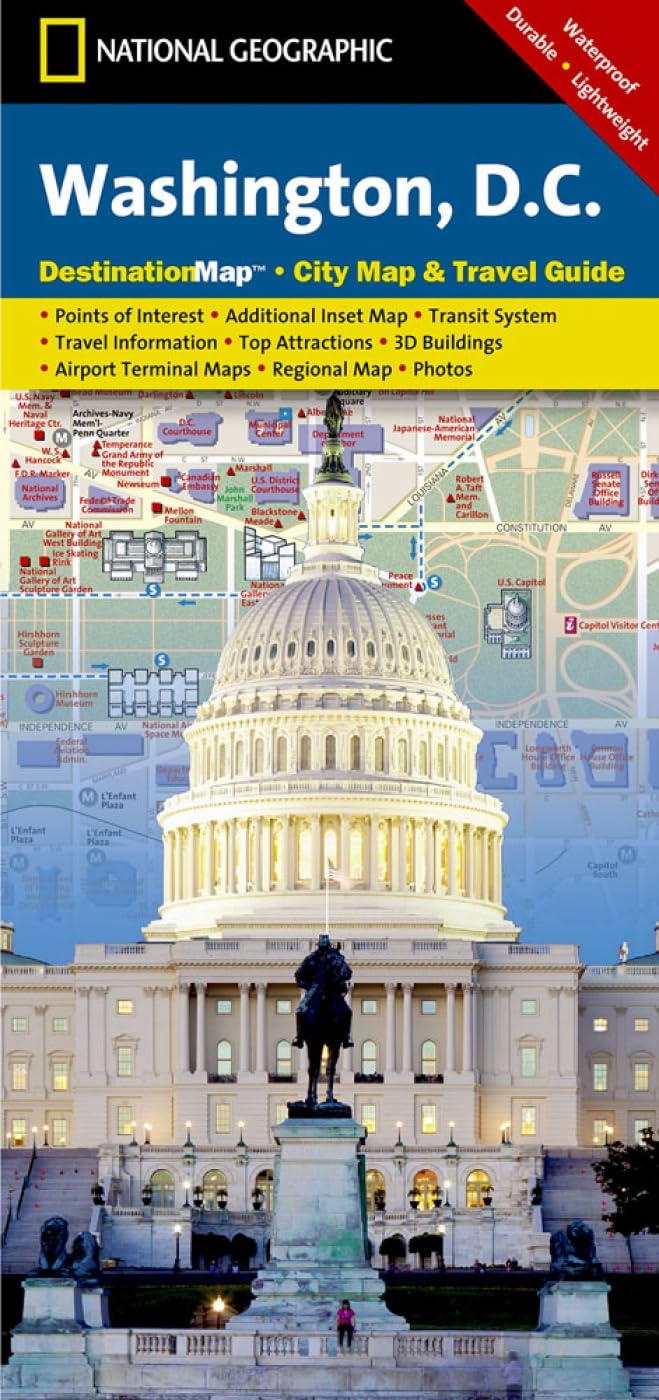 Washington D.C: National Geographic Destination Map 1:28500: City Map & Travel Guide. Points of Interest, Additional Inset Map, Transit System, Travel ... (National Geographic Destination City Map) Leisure, Home & Garden
