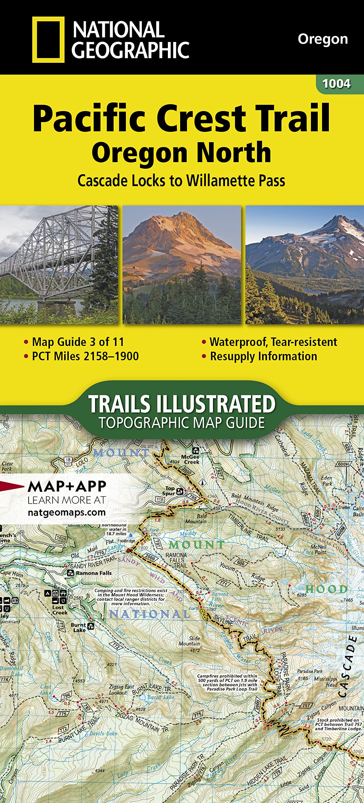 Pacific Crest Trail: Oregon North Map [Cascade Locks to Willamette Pass] Leisure, Home & Garden