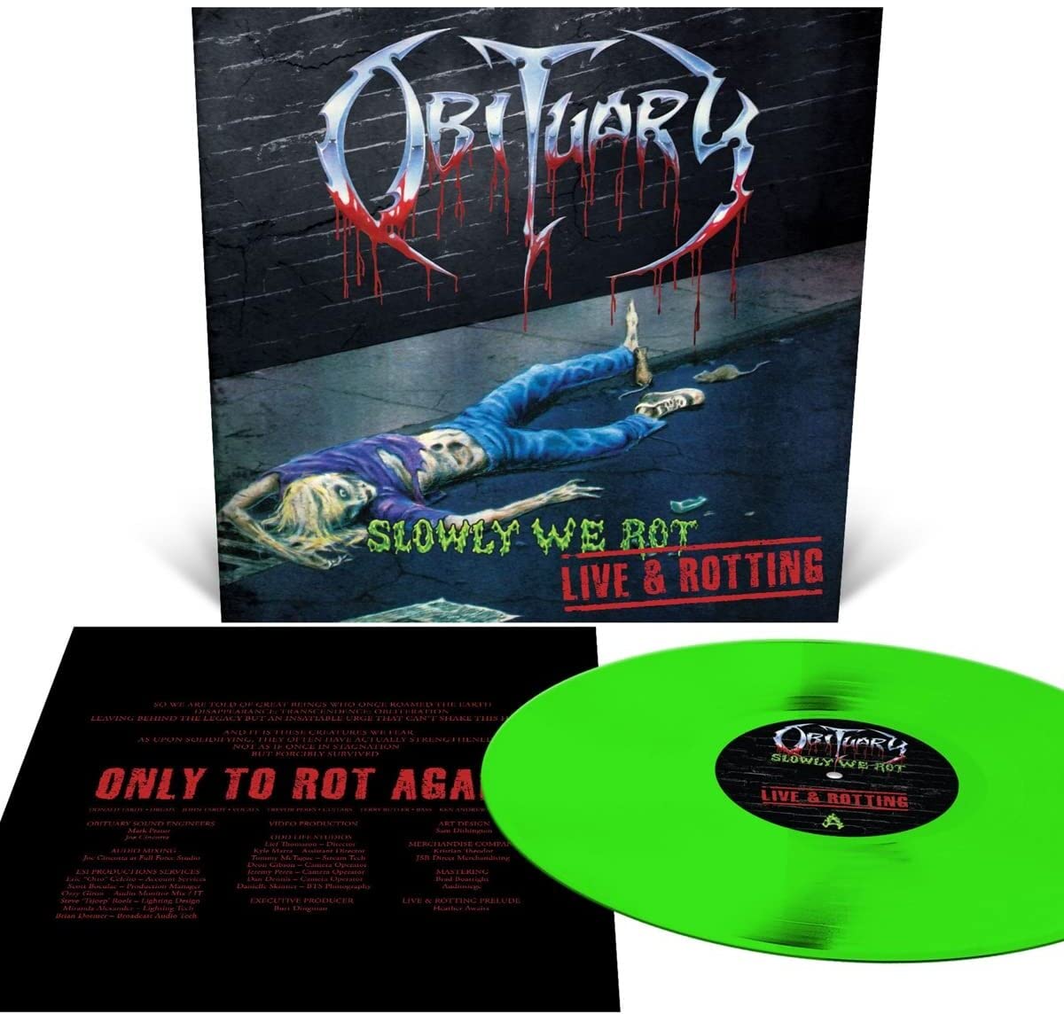 Slowly We Rot - Live and Rotting - Slime Green Vinyl Metal & Hardrock