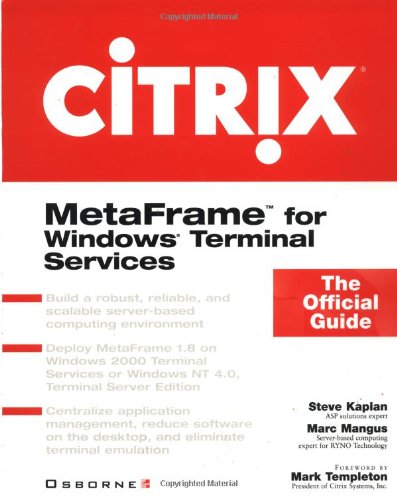 Product Image: Citrix Metaframe for Windows Terminal Services: The Official Guide (Citrix Press S.)
