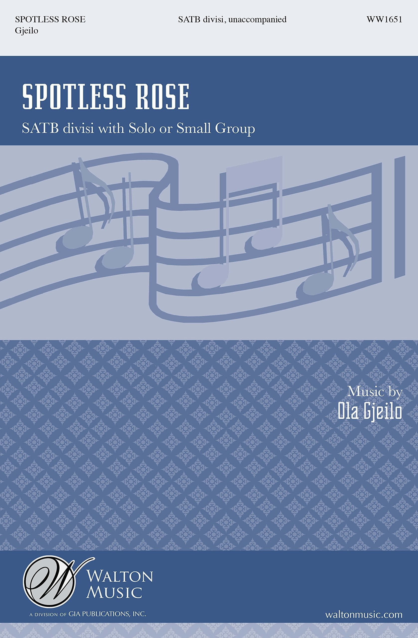 Ola Gjeilo,Catherine Winkworth-Spotless Rose-SATB divisi-CHORAL SCORE cd