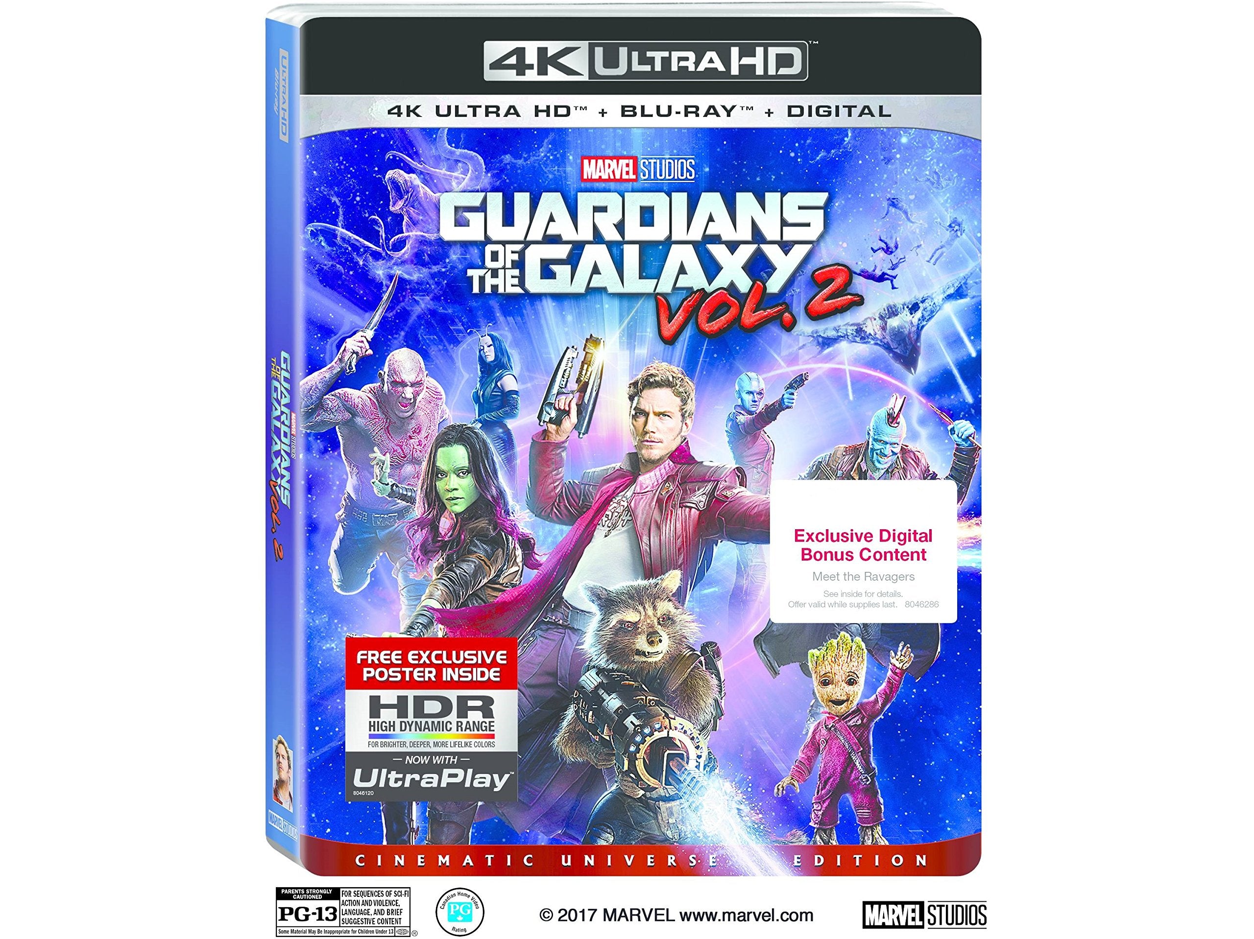 Guardians Of The Galaxy: Volume 2 4K Blu-ray DVD + Digital) Exclusive Digital Bonus Content Films