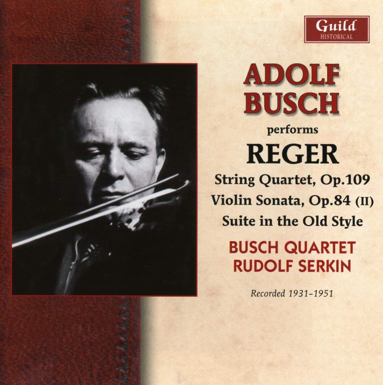 Adolf Busch spielt Reger Classical