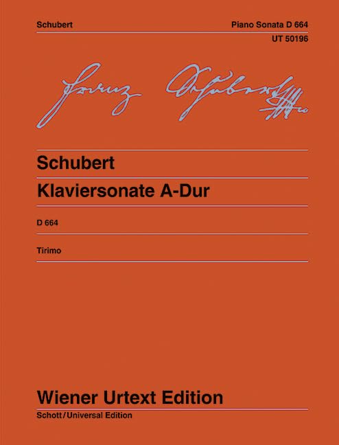 Schubert Klaviersonate A-Dur.: Edited from the First Edition. op. 120. D 644. piano. Sheet Music