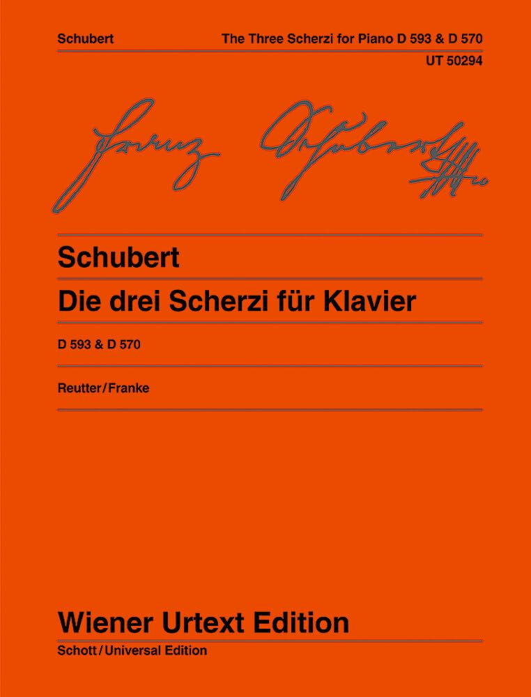 Die drei Scherzi für Klavier: Nach den Quellen hrsg. von Jochen Reutter. D 593/1-2, D 570. Klavier. (Wiener Urtext Edition) Sheet Music