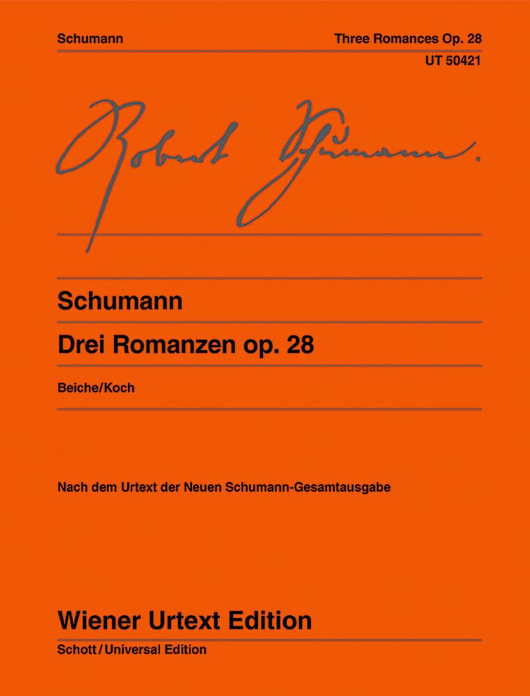 Drei Romanzen: Nach den Quellen hrsg. von Michael Beiche. Fingersätze und Hinweise zur Interpretation von Tobias Koch. op. 28. Klavier. (Wiener Urtext Edition) Arts & Music