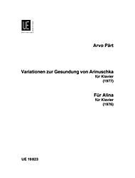 Variationen Zur Gesundung Von Arinuschka; Fur Alina Sheet Music