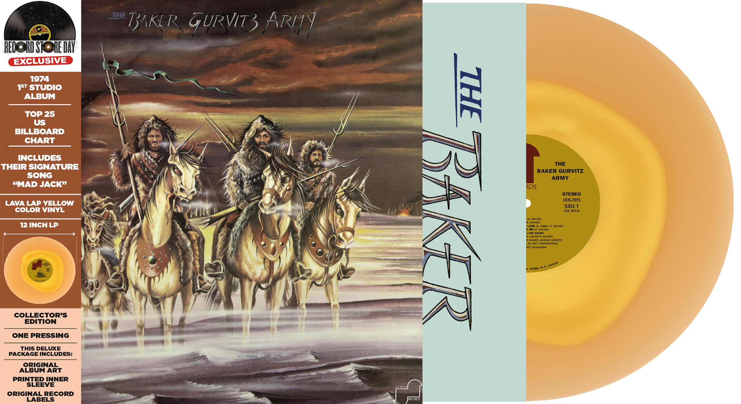 The Baker Gurvitz Army - LP 30cm Effet Color in Color Jaune & Beige cd