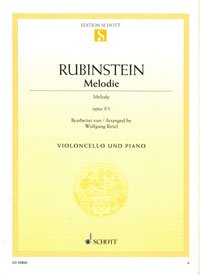 Melody: op. 3/1. cello and piano. Sheet Music