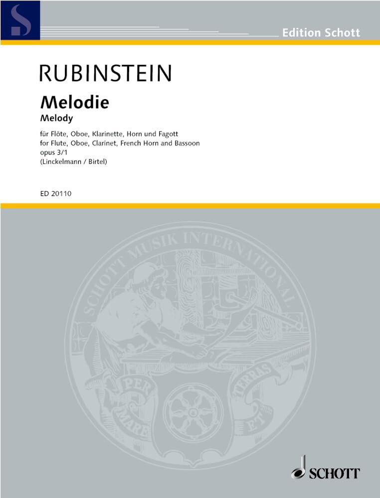 Melody: op. 3/1. wind quintet. Partition et parties. book