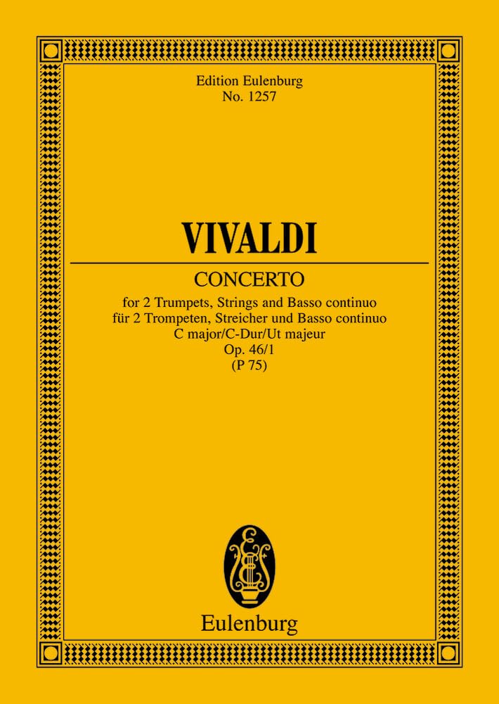Concerto Ut majeur: op. 46/1. RV 537/PV 75. 2 trumpets, strings and basso continuo. Partition d'étude. book